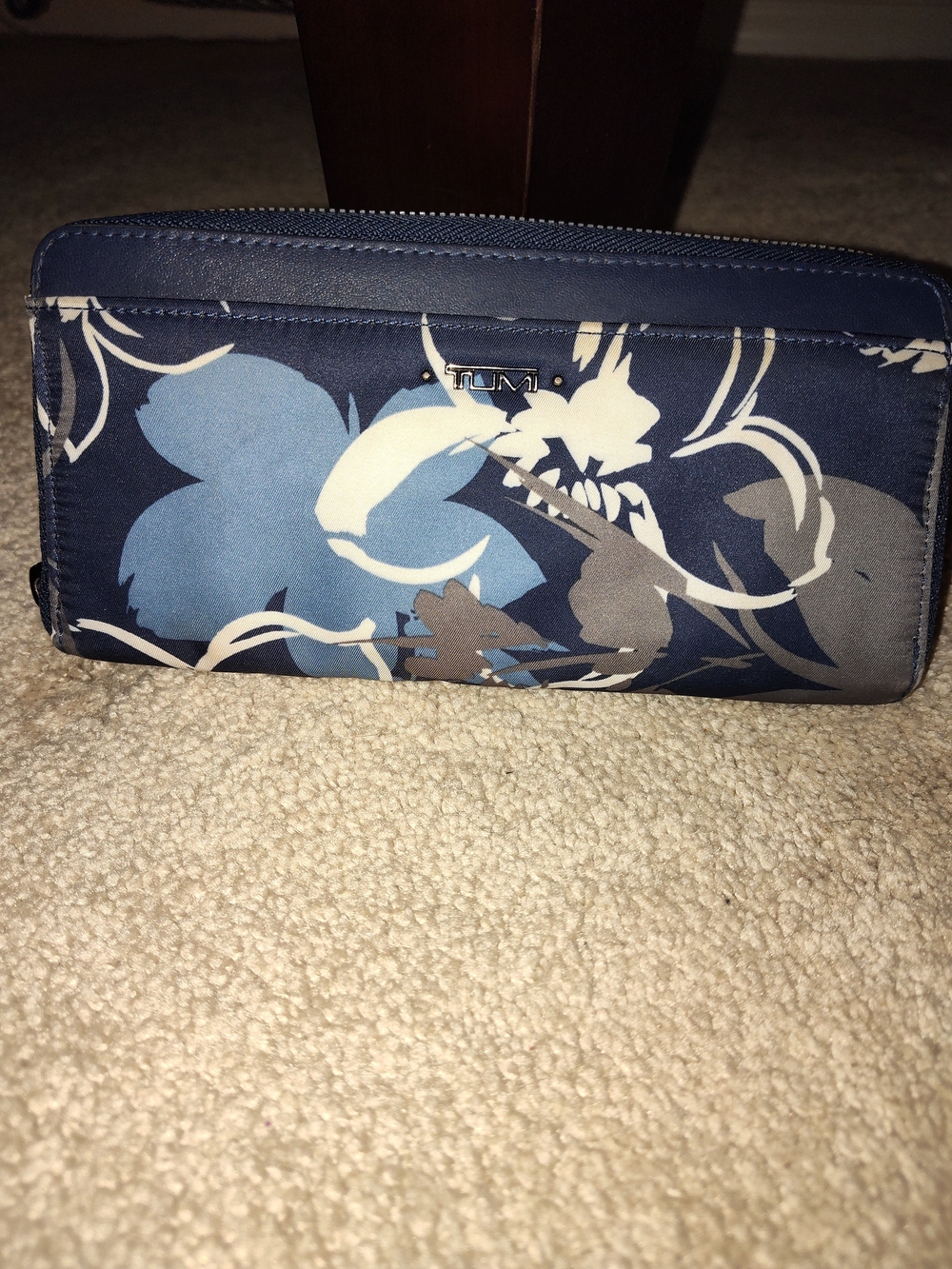 Tumi Vista Zip-Around Travel Wallet - Himalayan Sky Blue Floral Nylon